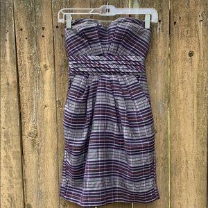 Vintage Strapless Plaid Cocktail Dress